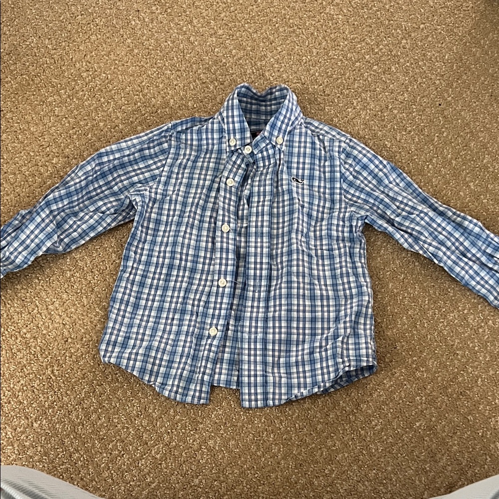 Vineyard Vines Kids Blue Checkered Button-Down Shirt
